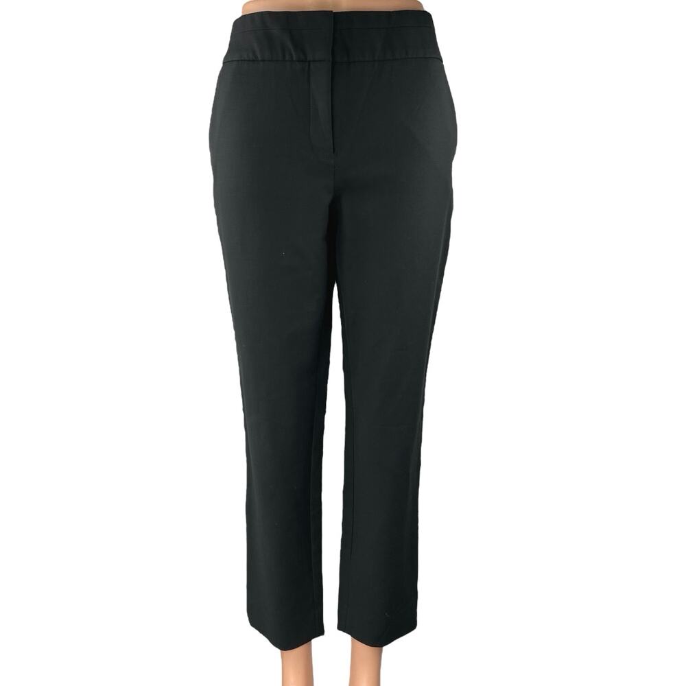 Chico's Women's Black High Waisted Cropped Straight Leg Trousers Pants Size 4